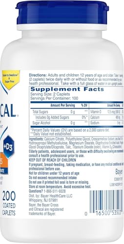 Citracals Petites Calcium Citrate + Vitamin D3, 200 Caplets, Pack of 3 Y997961