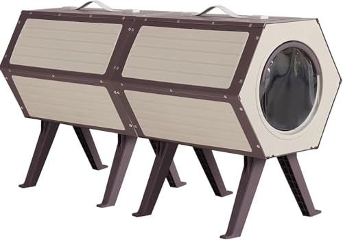 Outdoor Cat House Weatherproof Kitten Shelter with Escape Door L501039
