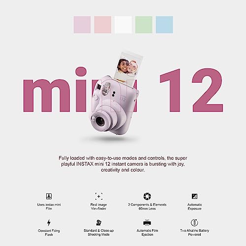 Fujifilm Instax Mini 12 Instant Camera Bundle with Accessories, Film & Case Q887