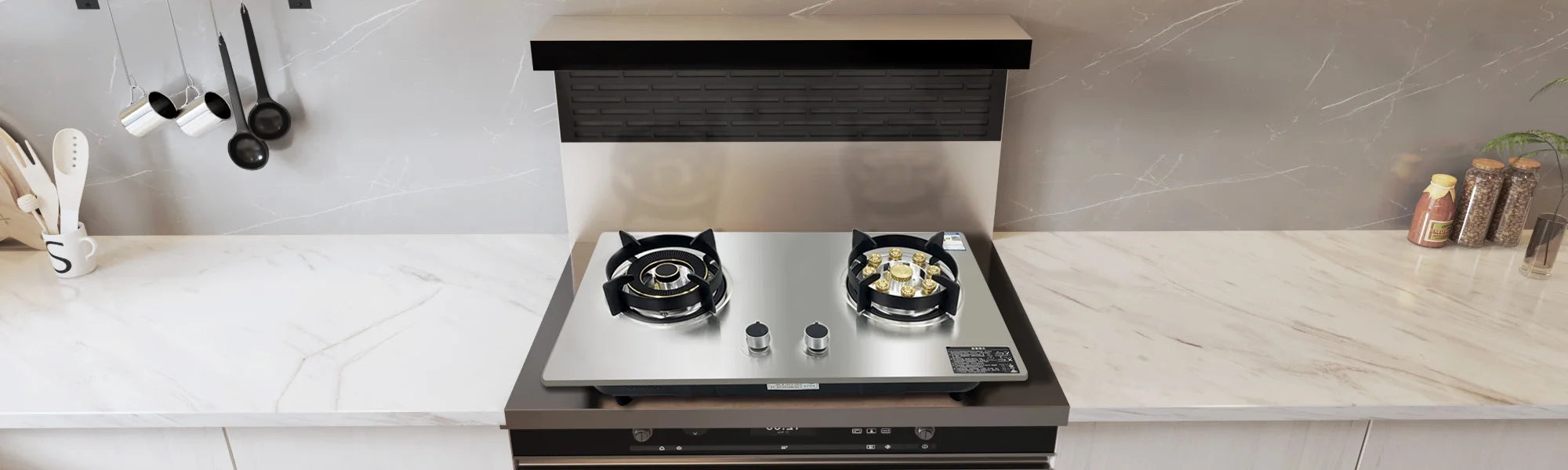28'' Stainless Built-in Propane Gas Stove Double Burner S57899