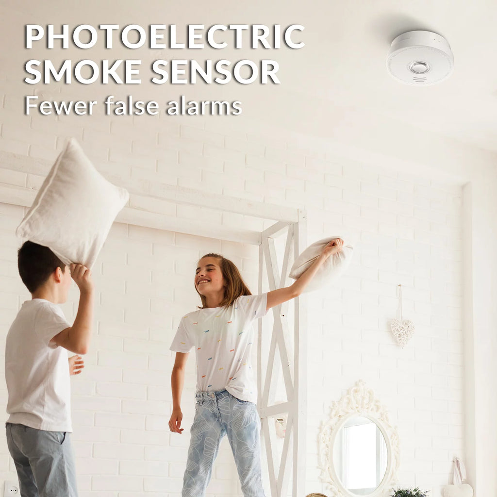 SITERWELL Smoke Detector 2 Pack, Photoelectric Sensor, 9V Battery Operated Fire Alarm S991