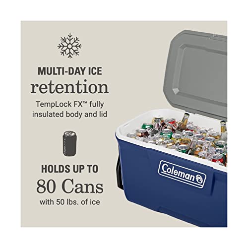 Coleman Classic Series Insulated Rolling Cooler, 65-Quart, Leak-Resistant F832