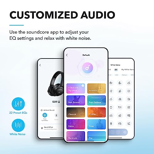 Soundcore by Anker Q20i Hybrid Active Noise Cancelling Headphones, Wireless Over-Ear Bluetooth, White S574