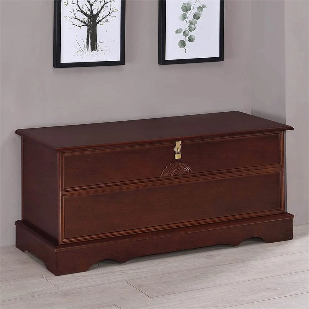 Kingfisher Lane Rectangular Wood Cedar Chest Brown T396