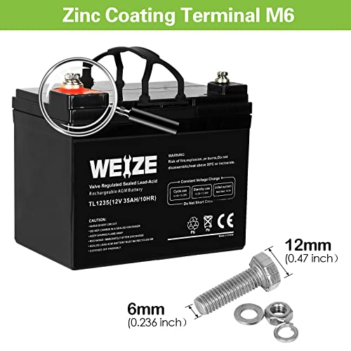 Weize Deep Cycle AGM 12V 100Ah Battery for RV, Solar, Marine C30451