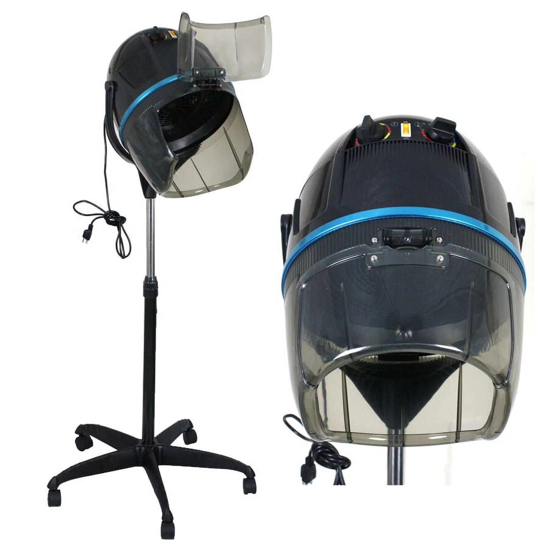 ZENSTYLE 1300W Floor Hair Dryer Rolling Salon Standing Bonnet Black
