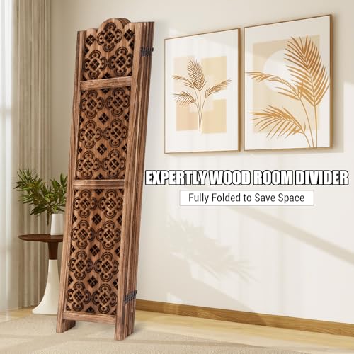 Japanese Shoji Room Divider 6 Panel Folding Wooden Screen 5.6FT I82869