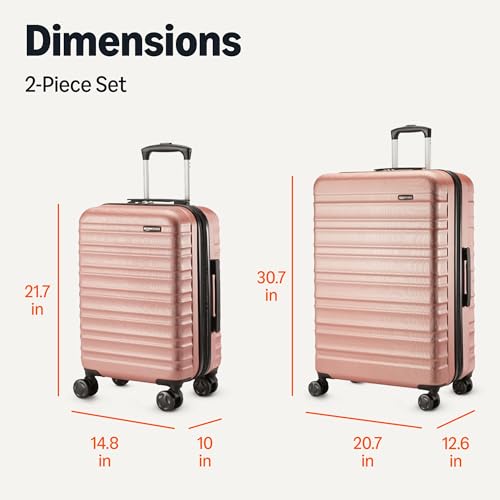 Amazon Basics 21" Hardside Carry-On Luggage with Wheels, Expandable, Black L489