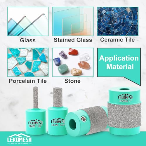 Glass Grinder Bits for Stained Glass - 1 1/8 1/4 3/4 Inch Brass Core Diamond Bit G96728