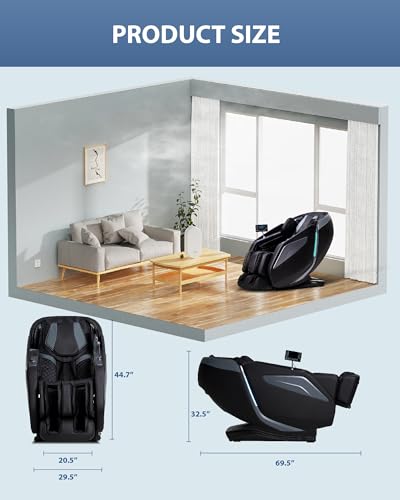 4D Massage Chair Full Body Zero Gravity SL Track Black Y3071