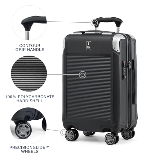Travelpro Platinum Elite Hardside Expandable Carry-On Luggage, 8 Wheel Spinner, TSA Lock, 20-Inch X826544