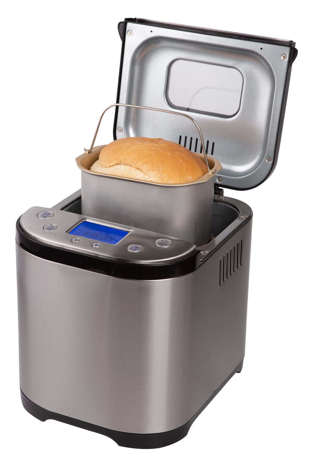 FRIGIDAIRE 15 PROGRAM STAINLESS STEEL BREAD MAKER, HEAVY DUTY, 2LB XL LOAF