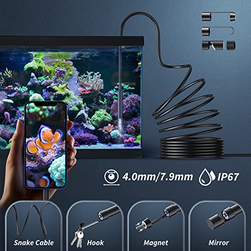 Endoscope Camera with Light, 1920P HD Borescope for iOS and Android, 16.4ft I603270