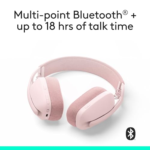 Logitech Zone Vibe 100 Wireless Over Ear Headset with Noise Canceling Microphone, Off White A852