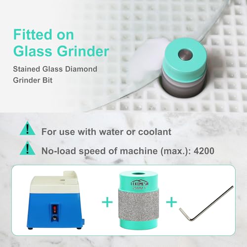 Glass Grinder Bits for Stained Glass - 1 1/8 1/4 3/4 Inch Brass Core Diamond Bit G96728