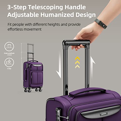 SHOWKOO Luggage Sets 3 Piece Softside Expandable Suitcase with Spinner Wheels TSA Lock K987