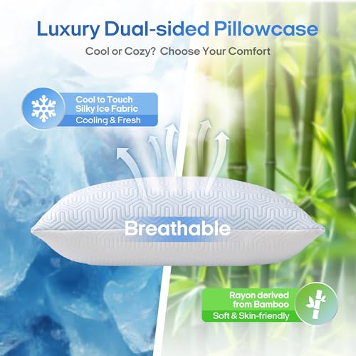 puredown® Goose Feathers and Down White Pillows King Size Set of 2 G471477