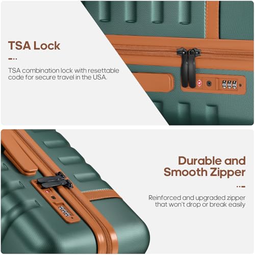 Luggage Sets 3 Piece, Carry On 20 Inch Hardside Suitcase with Spinner Wheels and TSA Lock J67858