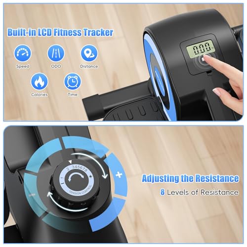 ANCHEER Under Desk Elliptical 2 in 1 Seated Standing Leg Exerciser for Home Office A71531