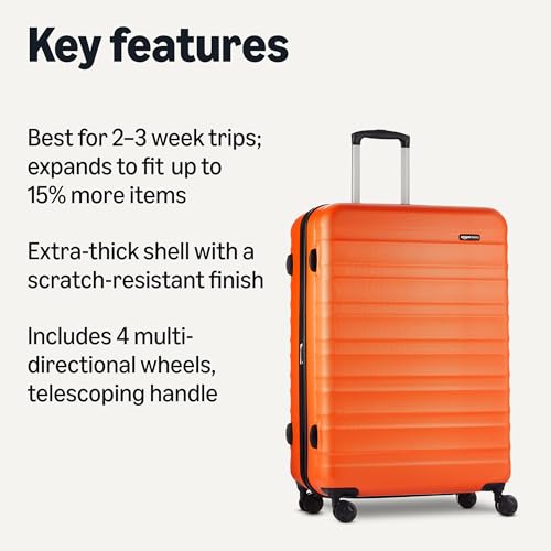 Amazon Basics 21" Hardside Carry-On Luggage with Wheels, Expandable, Black L489