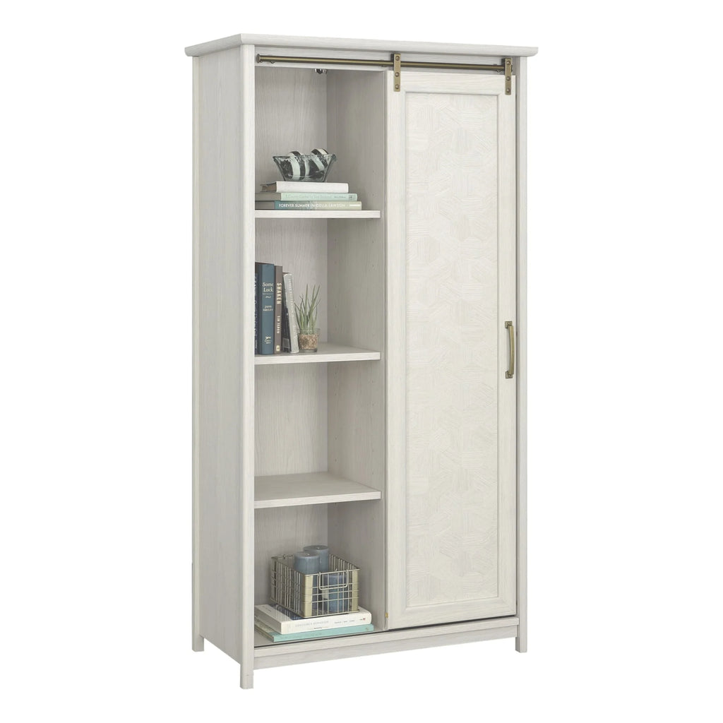 Sauder Coral Cape Engineered Wood Storage Cabinet in Glacier Oak H6845