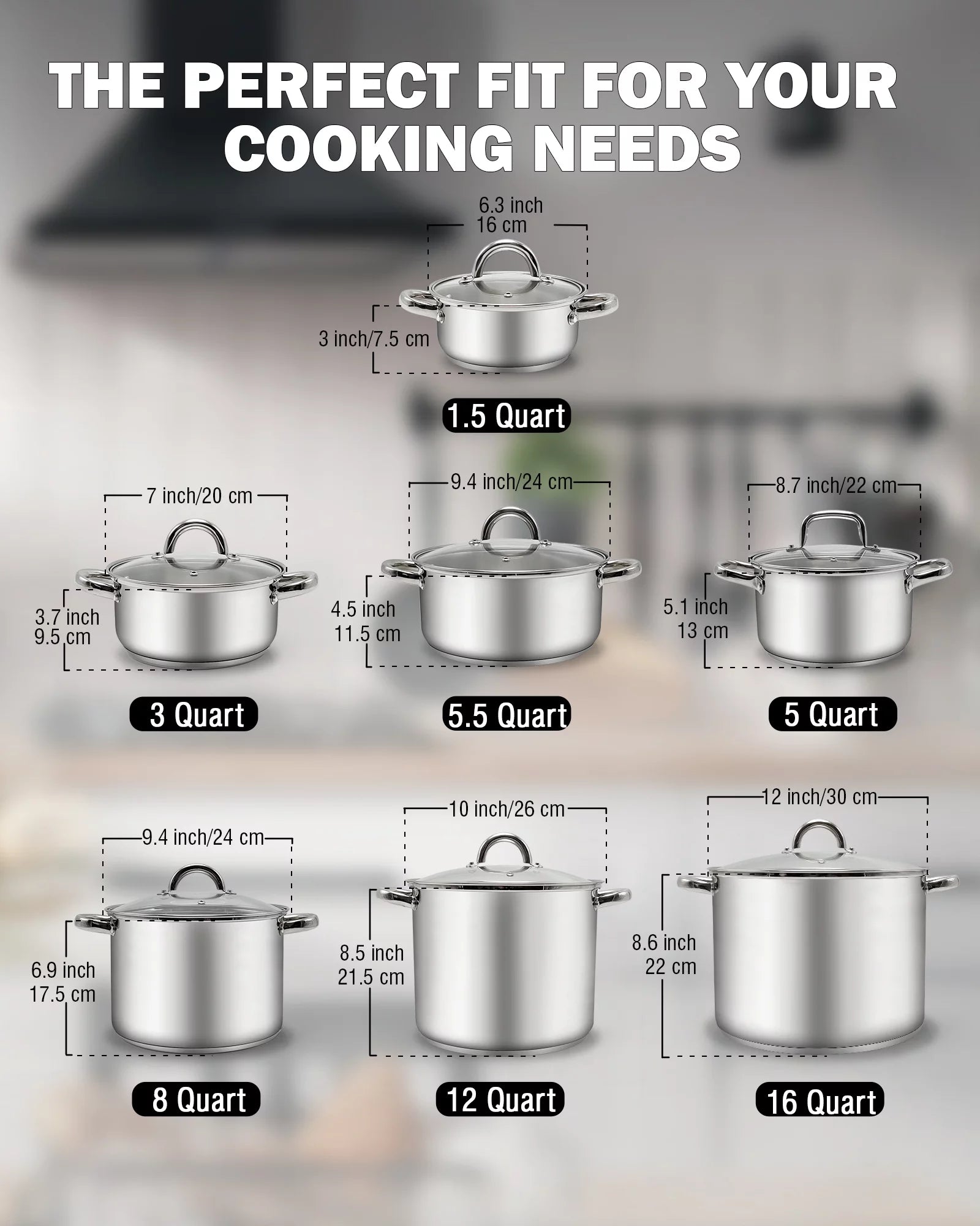 Cook N Home 12-Quart Stainless Steel Stockpot with Lid O212053
