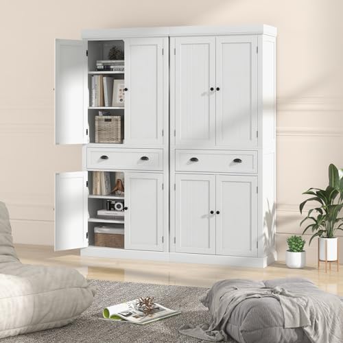 Tangkula 72" Tall Kitchen Pantry Cabinet with 2 Cabinets and Drawer X61390