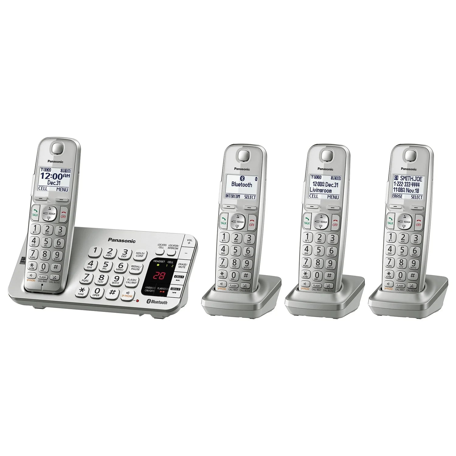 Panasonic KX-TGE474S Link2cell Bluetooth Cordless Phone with 4 Handsets M4834