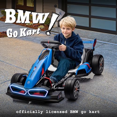 FORESEE 36V BMW Licensed Kids Electric Go Kart, Battery Powered Ride On Toy with Adjustable Seat, Black F2952