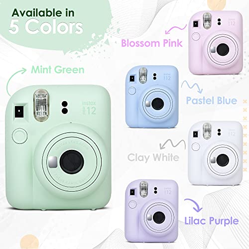 Fujifilm Instax Mini 12 Camera Bundle with 60 Sheets Film, Case & Album (Lilac Purple) Q7317