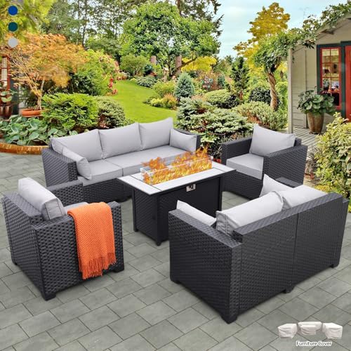 Rattaner Patio Furniture Set 5 Pieces Outdoor Couch with Coffee Table P526524