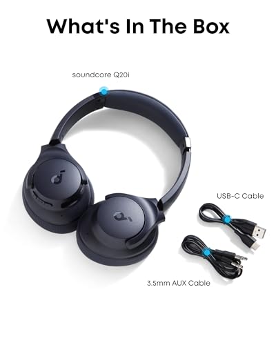 Soundcore by Anker Q20i Hybrid Active Noise Cancelling Headphones, Wireless Over-Ear Bluetooth, White S574