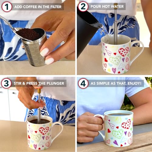 Portable Stainless Steel Micro French Press Coffee & Tea Maker M27659