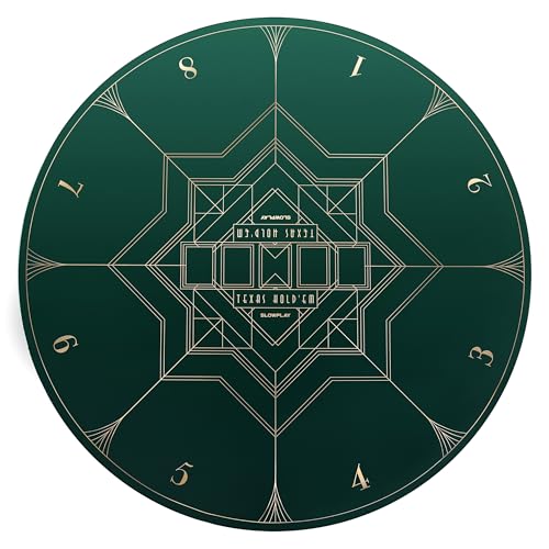 SLOWPLAY 94 x 47 Inch Texas Hold'em Poker Mat | Portable Poker Table Top with Art Deco Layout Print, Hemmed Edges, Smooth Surface, and Premium Carrying Bag for Games Everywhere