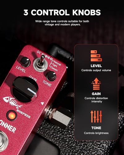 Donner Morpher Mini Distortion Guitar Pedal 3 Modes for Electric Guitar V47970