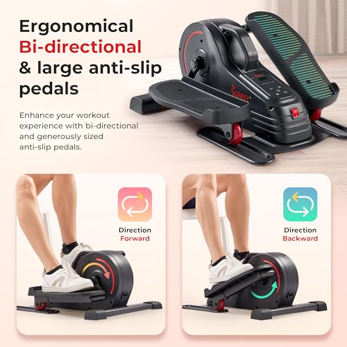 Sunny Health & Fitness Under Desk Elliptical Exerciser, Magnetic, Pink Y689540