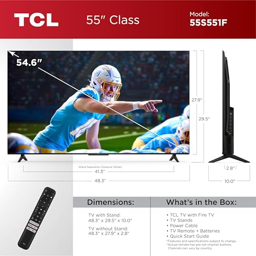 TCL 55-Inch Class S5 UHD 4K LED Smart TV with Fire TV, Dolby Vision, Alexa Built-in Q371022