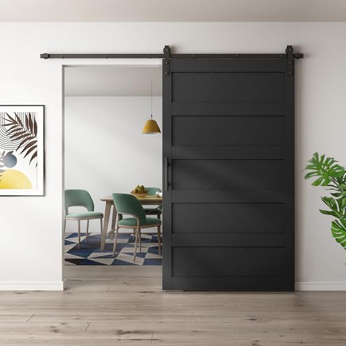 JUBEST 36" x 84" Sliding Barn Door Kit with Hardware, Black R91690