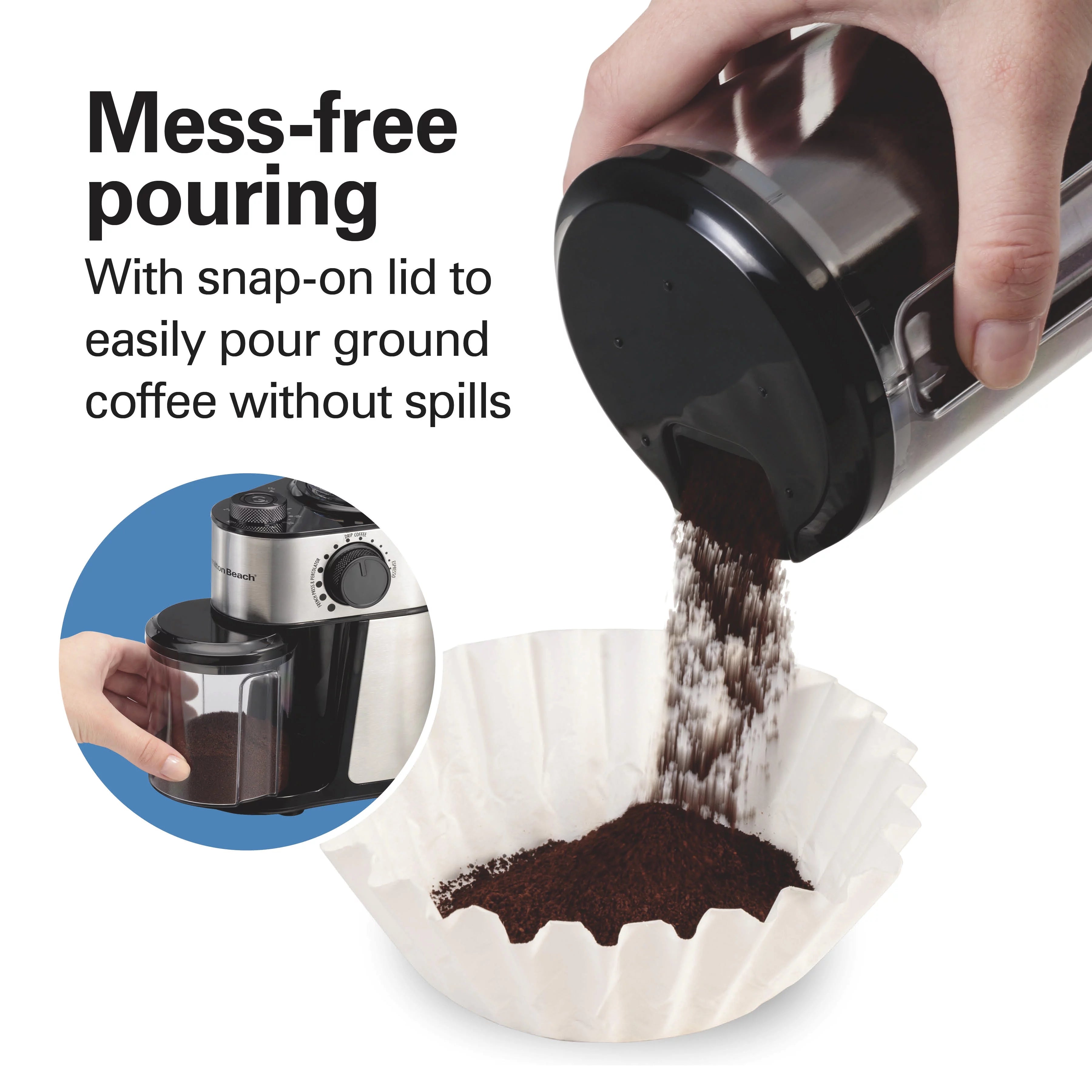 Hamilton Beach Burr Coffee Grinder, 18 Grind Settings, Stainless Steel, 80385 J81583