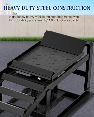 Hydraulic Car Ramps, 4-Position Adjustment, 5T Capacity, Low Profile I6327