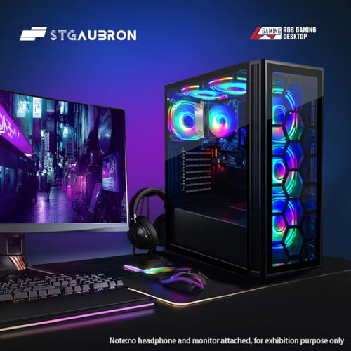 STGAubron Gaming PC Desktop, GeForce RTX 2060 Super, Intel Core i7, 16G DDR4, 1T SSD, Windows 11 Z1287