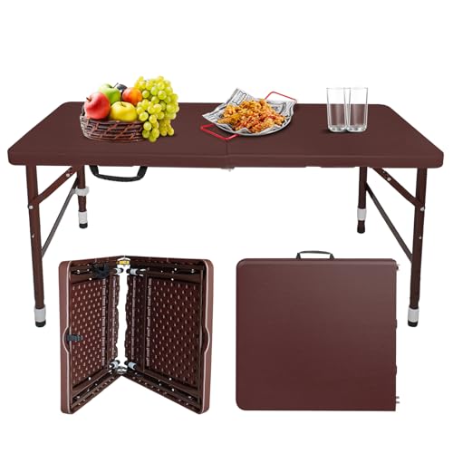 Portable Plastic Folding Table 4ft Heavy Duty Indoor Outdoor Y145657