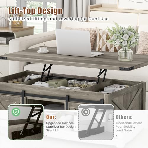 48" Farmhouse Lift Top Coffee Table with Storage, White E473872