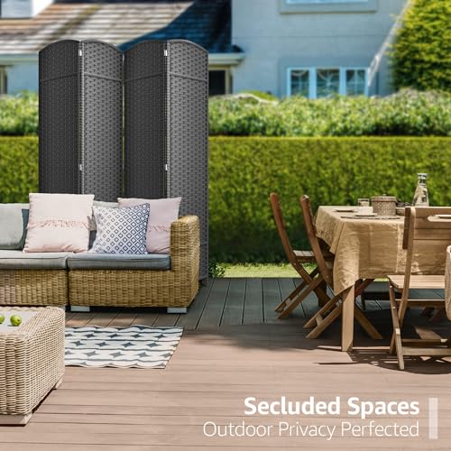Sorbus 8-Panel Black Room Divider, 6 ft Tall Folding Privacy Screen T242