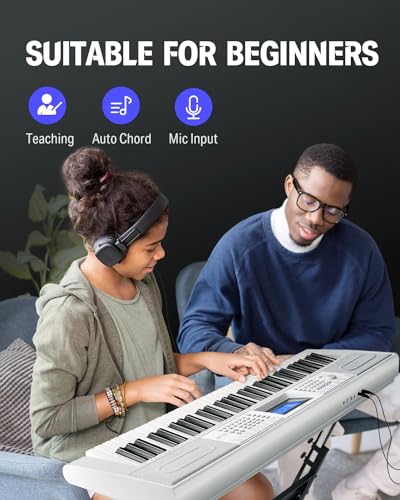 Donner 61 Key Keyboard Piano with Stand, Stool & Microphone, Black (DEK-610S) G165