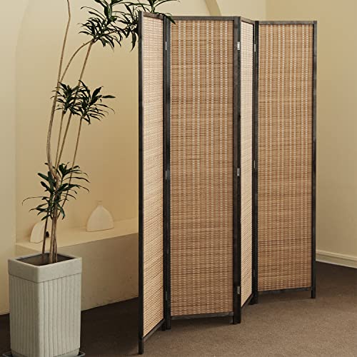 Bamboo Room Divider 6 Panel Folding Screen 67"H x 92.1"W X2437
