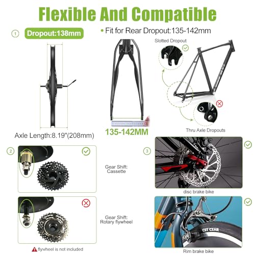BAFANG Ebike Conversion Kit 48V 500W 750W Rear Hub Motor for 20" 26" 27.5" 700C Bike A49859