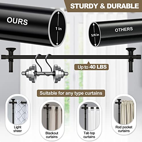 Black Room Divider Curtain Rod, No Drilling, Adjustable 4-10ft E8256