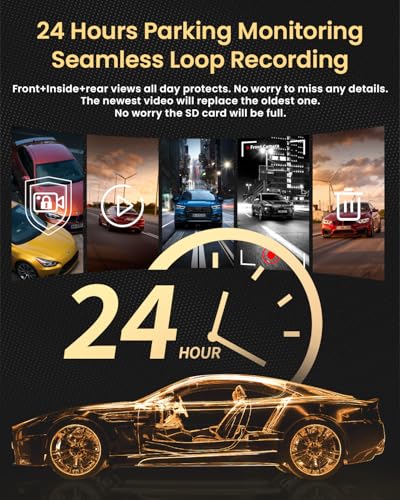 iiwey Dash Cam 1080P Three Channels IR Night Vision Car Camera R4427