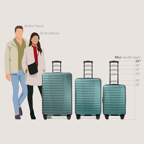 U.S. Traveler Boren Polycarbonate Hardside Carry-on Suitcase with 8 Spinner Wheels, Teal, 22-Inch S2578